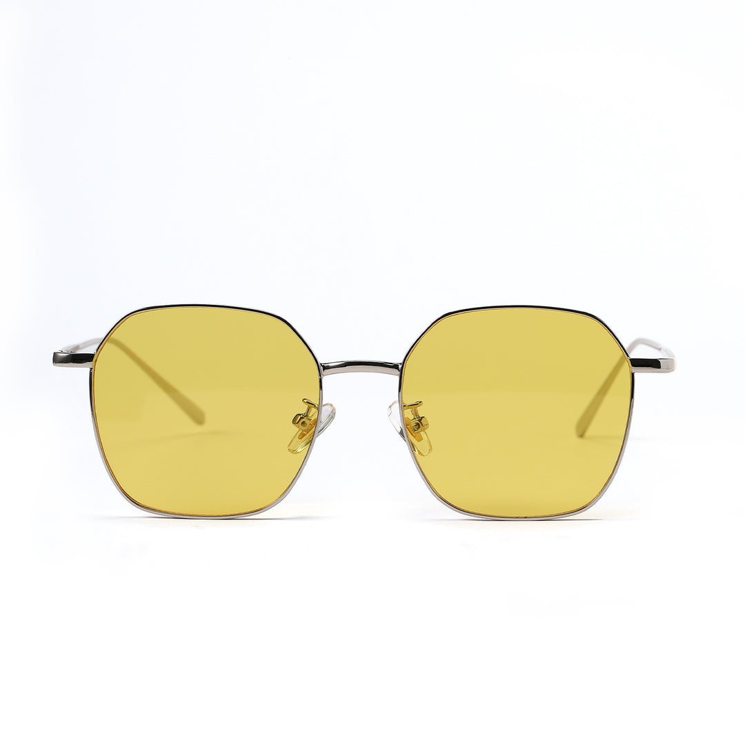 Women geometric sunglasses with modern metal frame Bowlift
