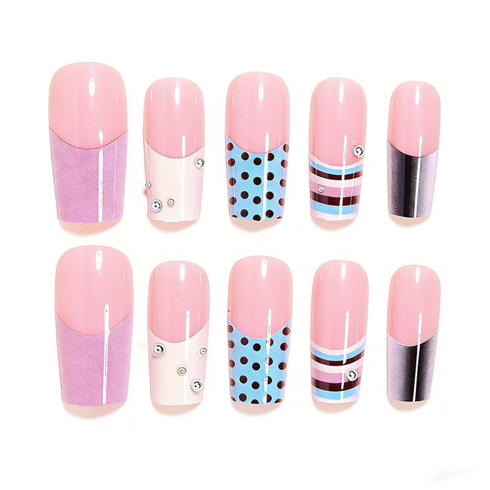 Decorative Press-On Nail Art with Intricate Patterns Bowlift