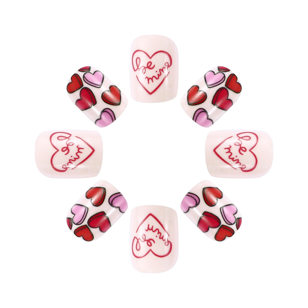 Artistic Love-Themed Press-On Nail Art Set Bowlift