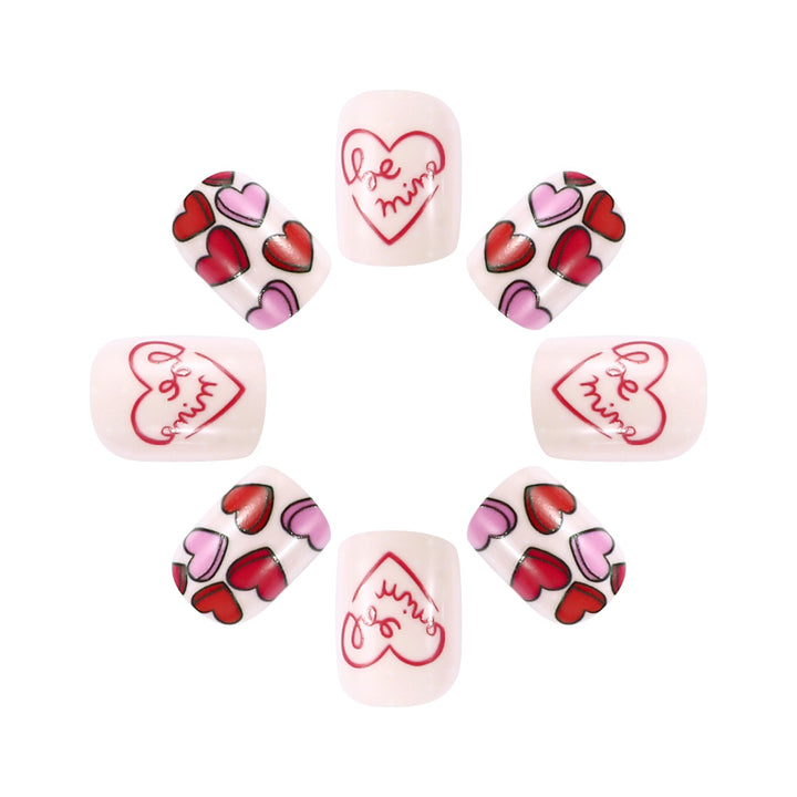 Artistic Love-Themed Press-On Nail Art Set Bowlift