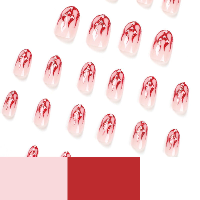 Artificial nail art with romantic heart and flame design Bowlift