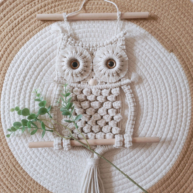 Artisan Macrame Owl Wall Hanging