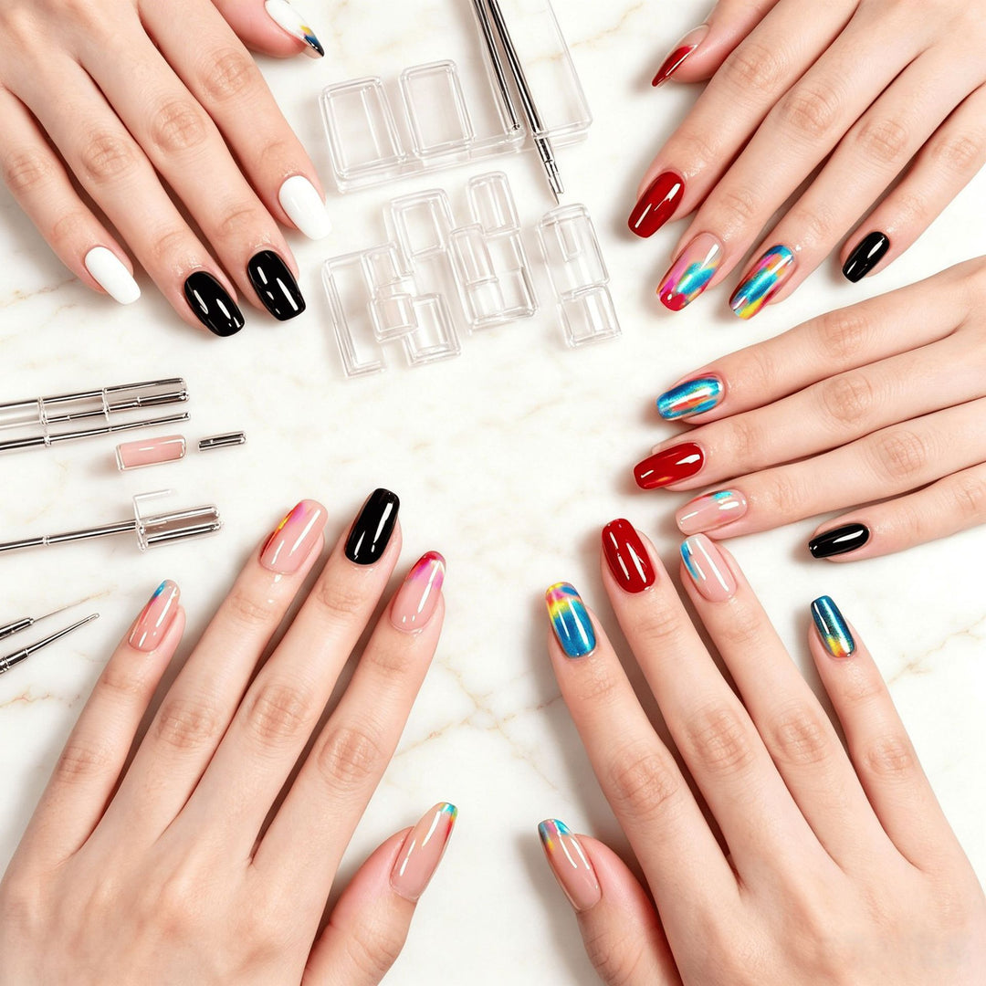 Multi-Style Press-On Nail Art Set Bowlift