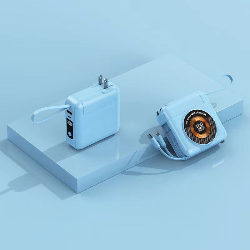 Portable charger with integrated wireless fast charging Bowlift