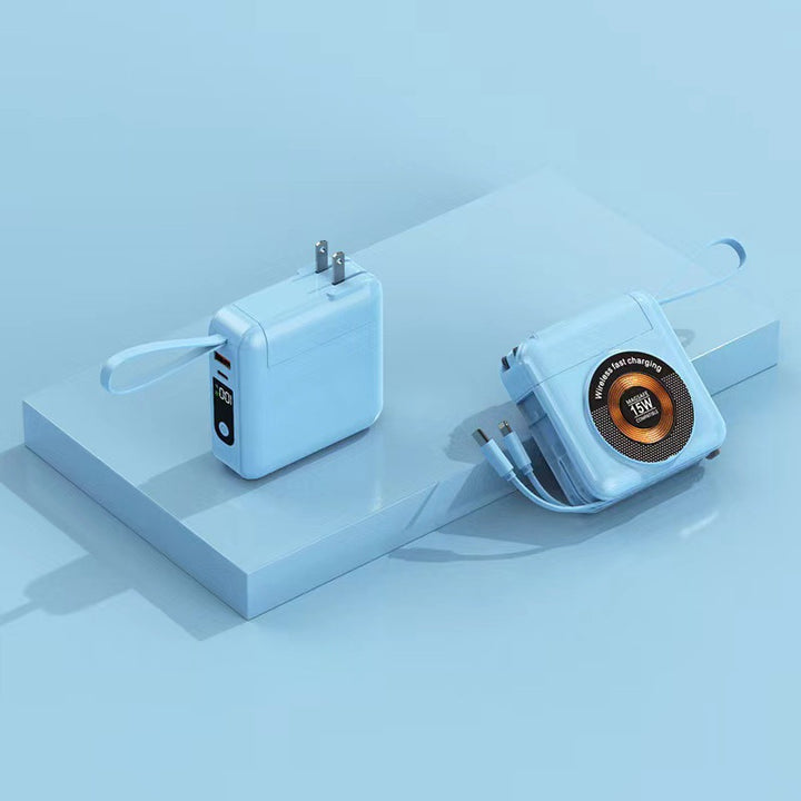 Portable charger with integrated wireless fast charging Bowlift