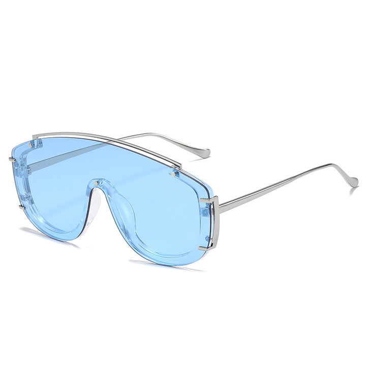 Fashion-Forward Futuristic Shield Sunglasses Bowlift