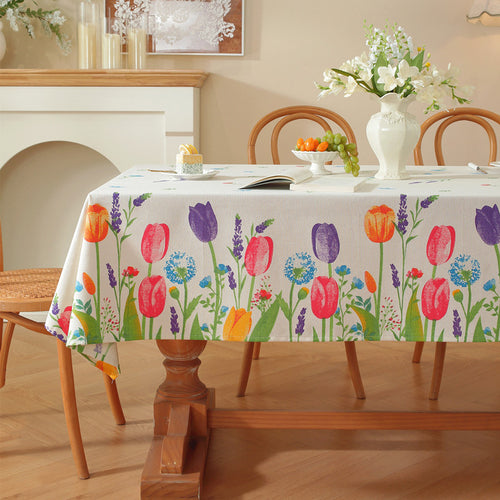 Decorative Floral Print Tablecloth