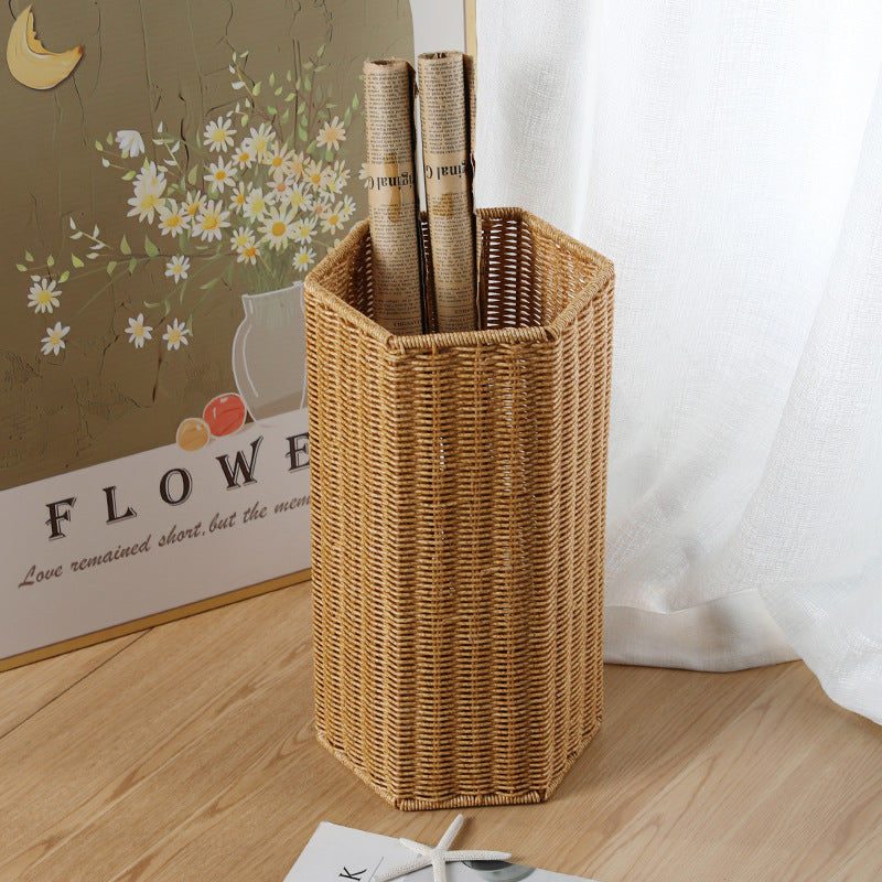 Unisex Handwoven Storage Basket with Hexagonal Shape Bowlift