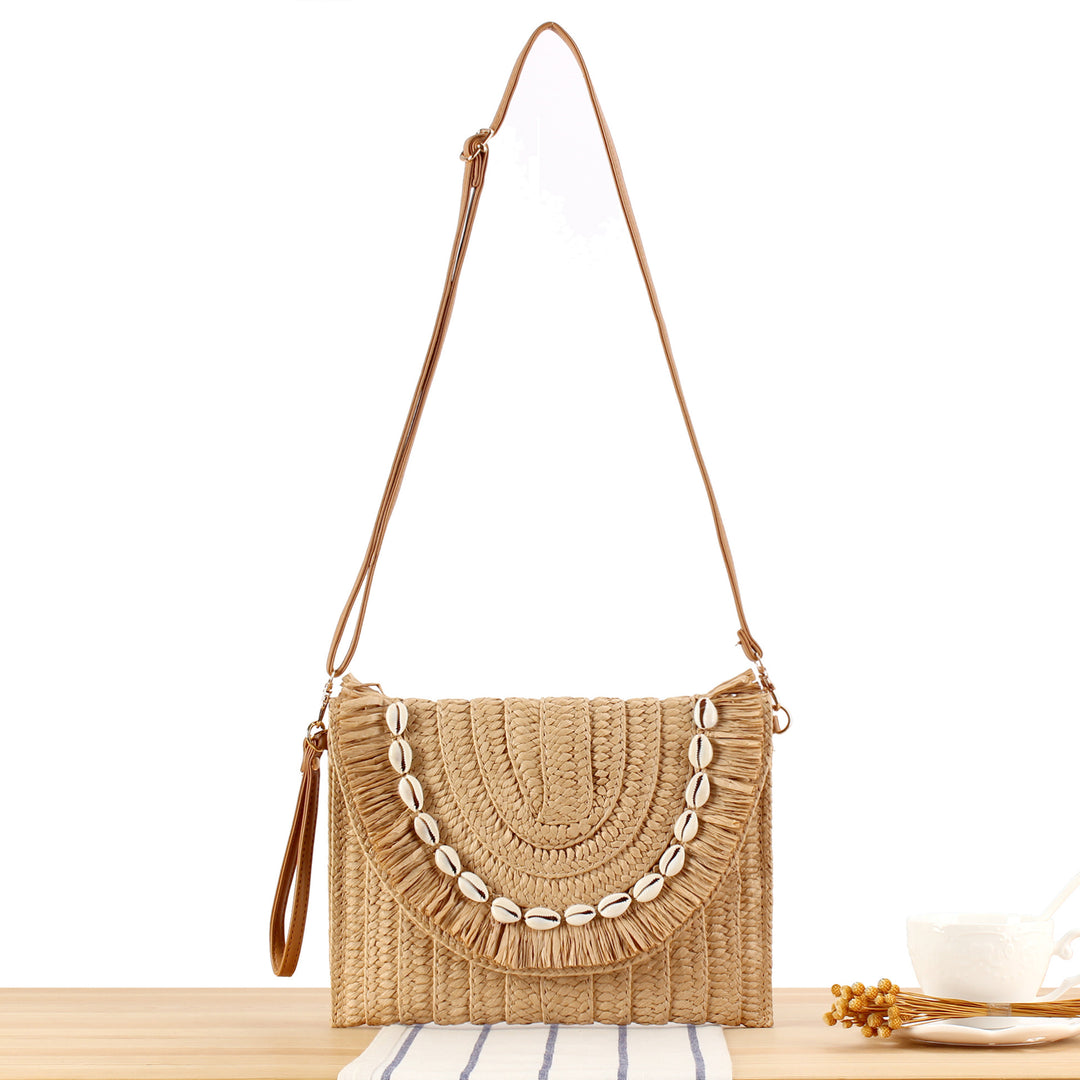 Shoulder bag with handcrafted shell decor Bowlift