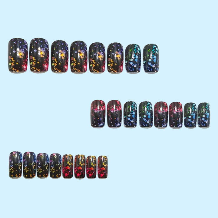 Sparkling artificial nails with glitter effect Bowlift