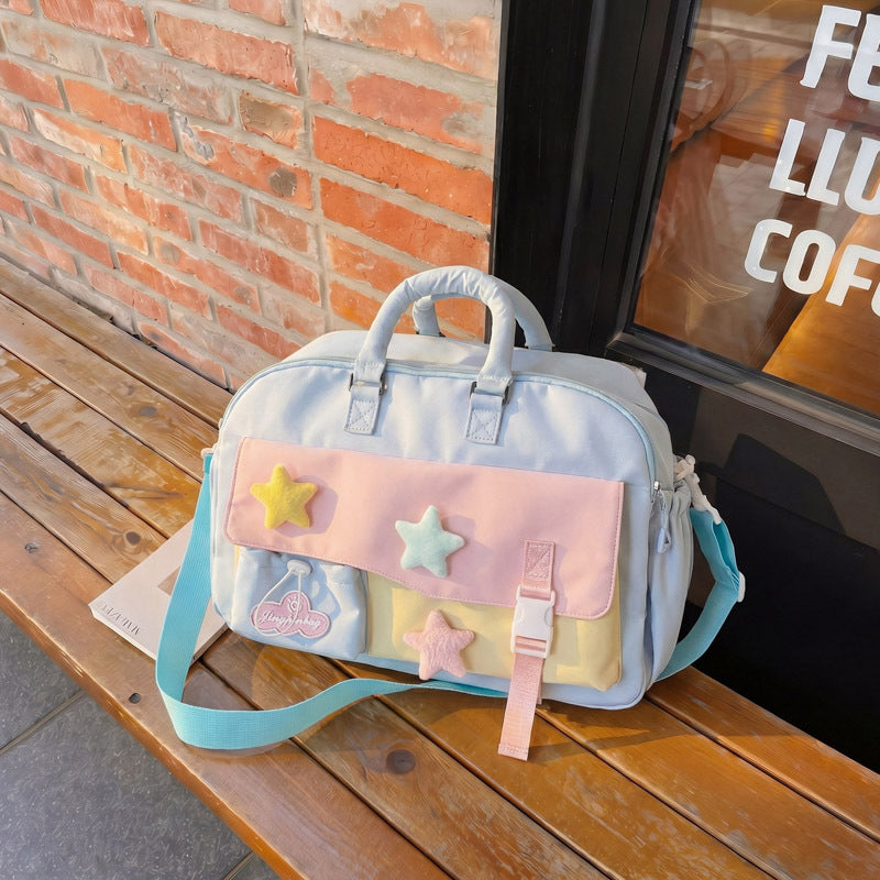 Fashionable Tote Bag With Colorful Applications Bowlift
