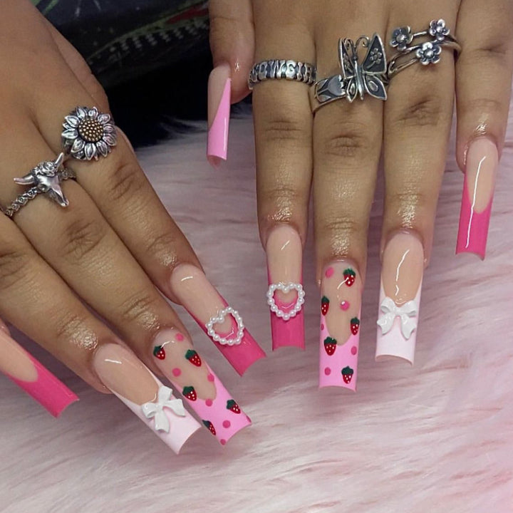 Creative Strawberry Nail Art Extensions Bowlift