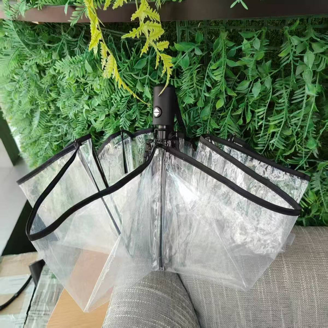 Ladies Transparent Rain Umbrella Bowlift