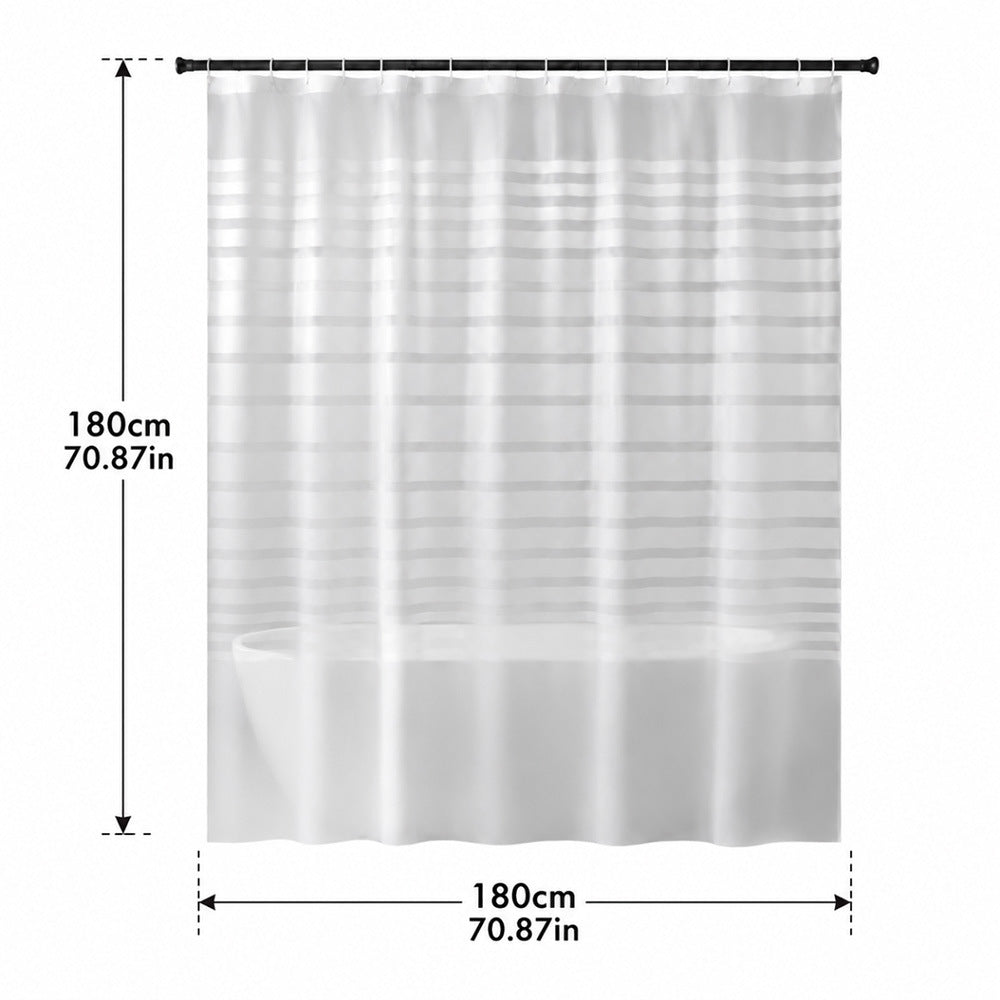 Waterproof Stripe Shower Curtain Bowlift