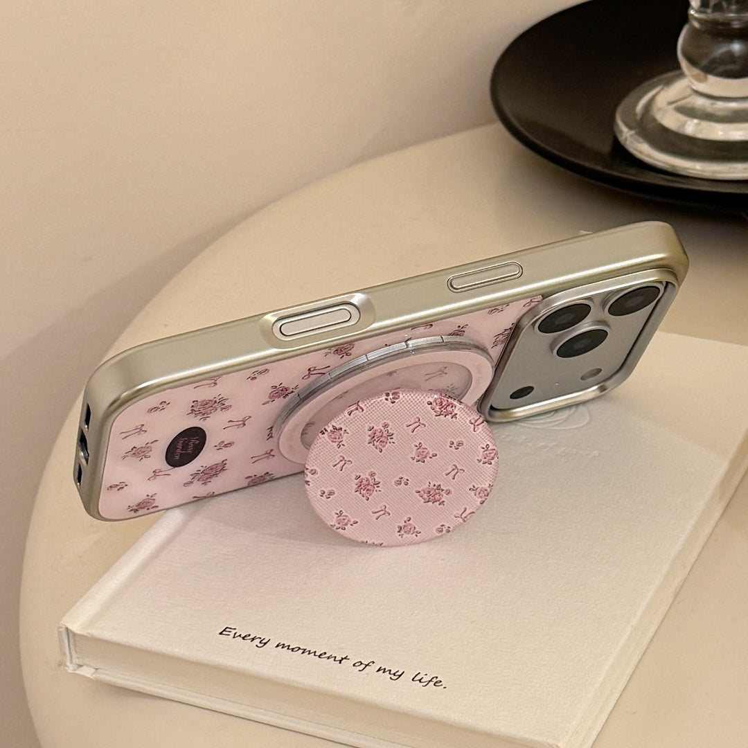 Hand mirror with floral design Bowlift