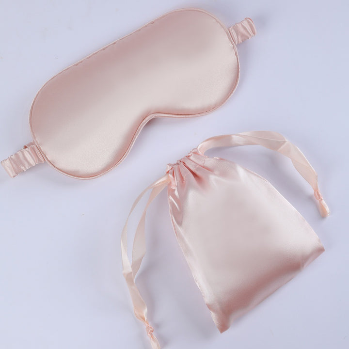 Women's nano silk sleep mask with padded eye area, adjustable elastic band, and storage pouch Bowlift