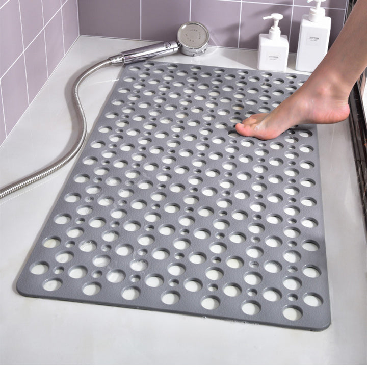 Perforated anti-slip drainage bath mat with textured non-toxic PVC surface Bowlift