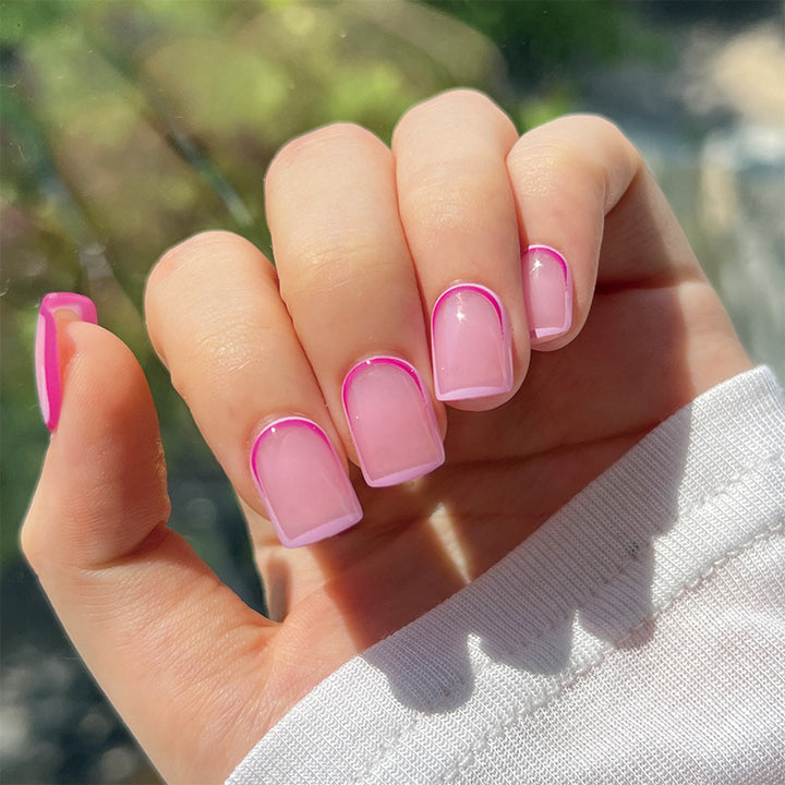 Elegant Nail Art with Modern French Tip Design Bowlift