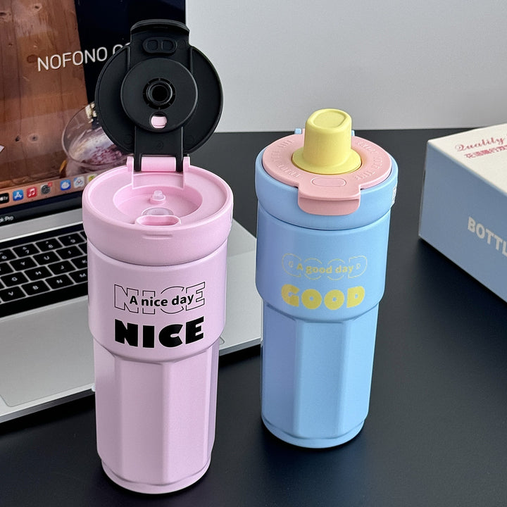 Ladies stylish coffee mug with spill-proof lid Bowlift