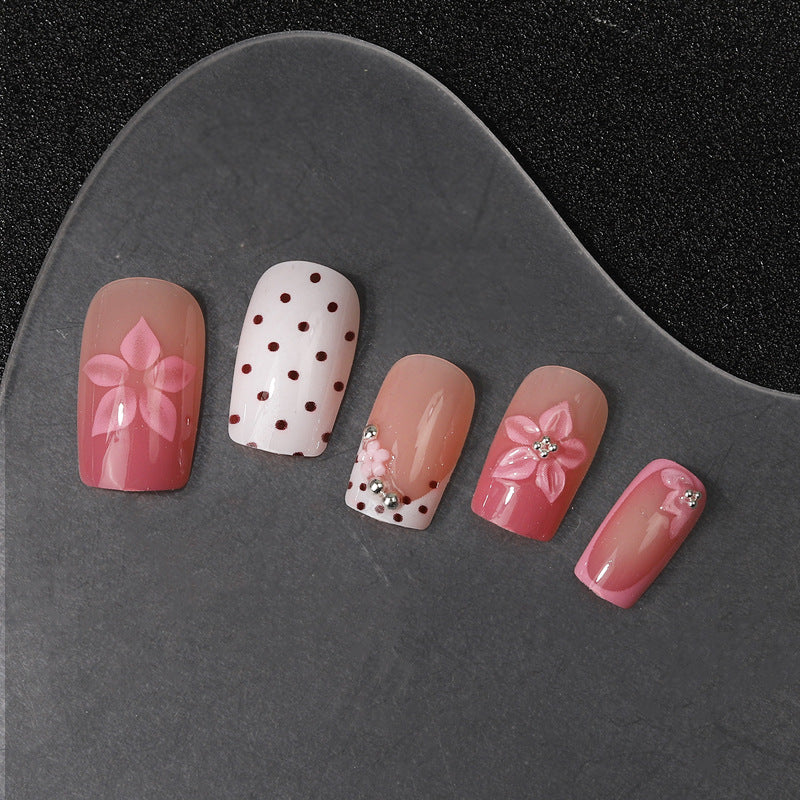 Floral Embellished Press-On Nail Set Bowlift