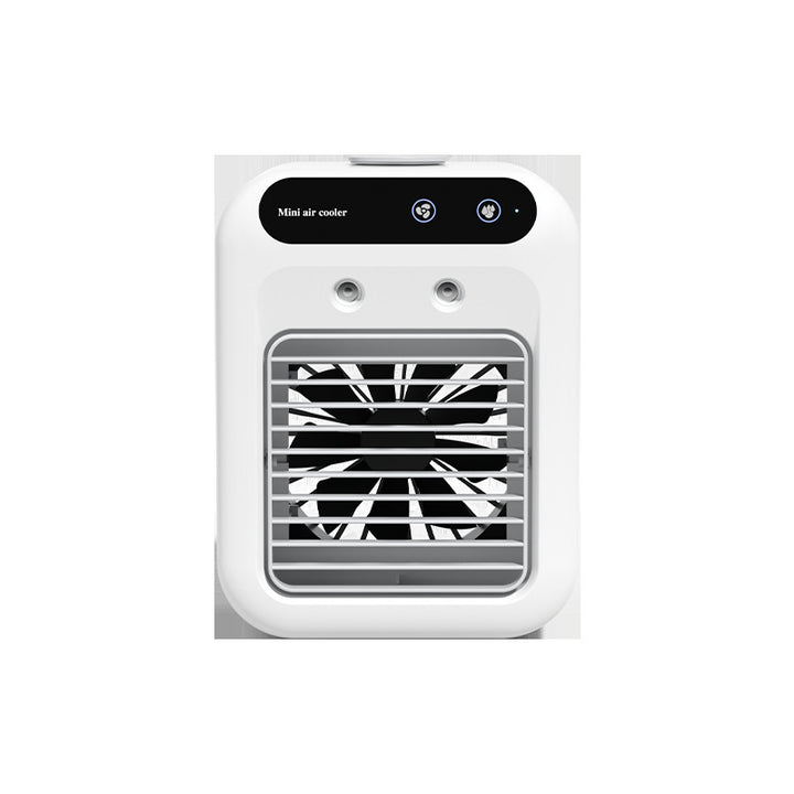 Cooling compact portable evaporative desktop air cooler with adjustable louvers and ultra-quiet aerospace-inspired airflow Bowlift