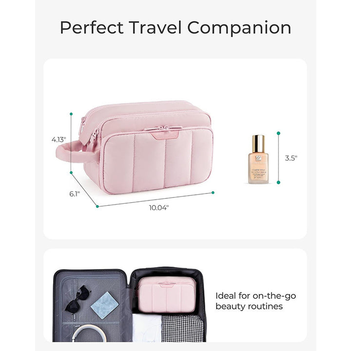 Cosmetic Organizer Bag with Multiple Compartments and Removable Interior Compartment Bowlift