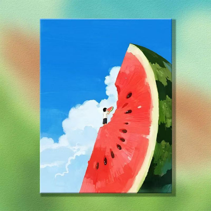 Whimsical Watermelon-Themed Canvas Artwork Bowlift