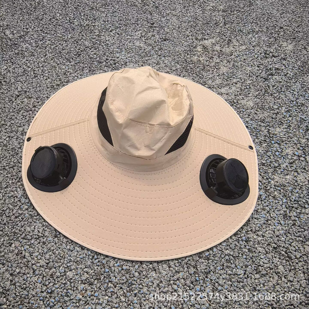 air-cooled sun hat with removable USB fans and wide neck protection Bowlift