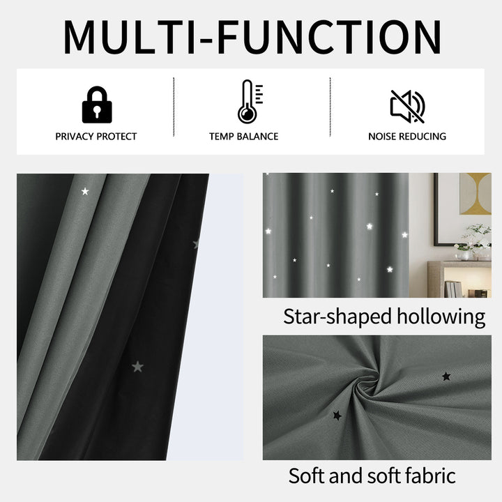 Elegant Star Patterned Blackout Curtains