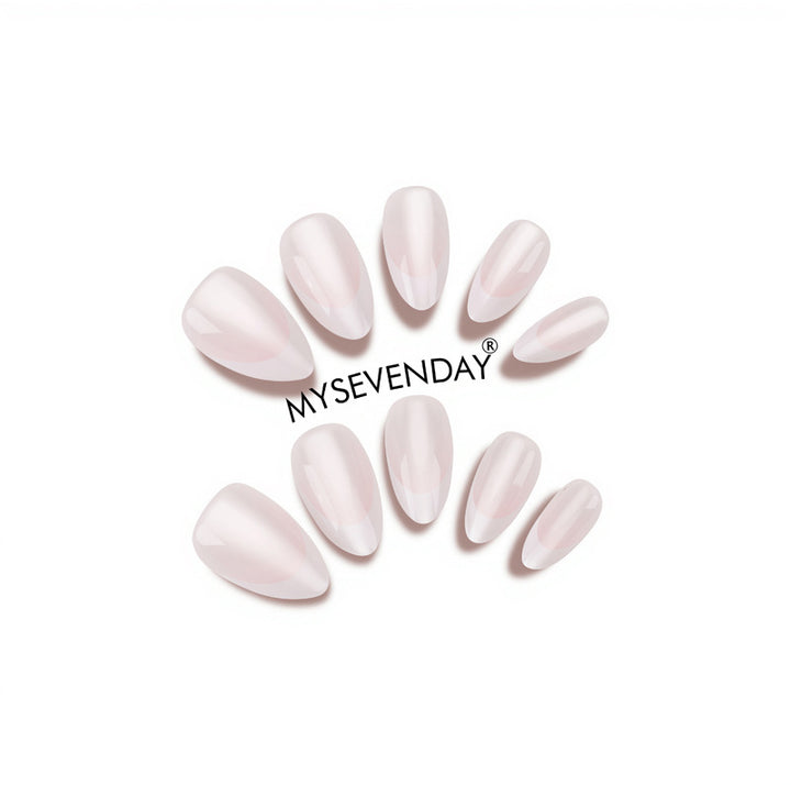 Elegant French Tip Press-On Nail Art Bowlift