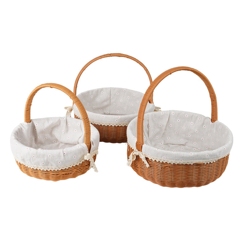 Decorative Round Woven Basket Bowlift
