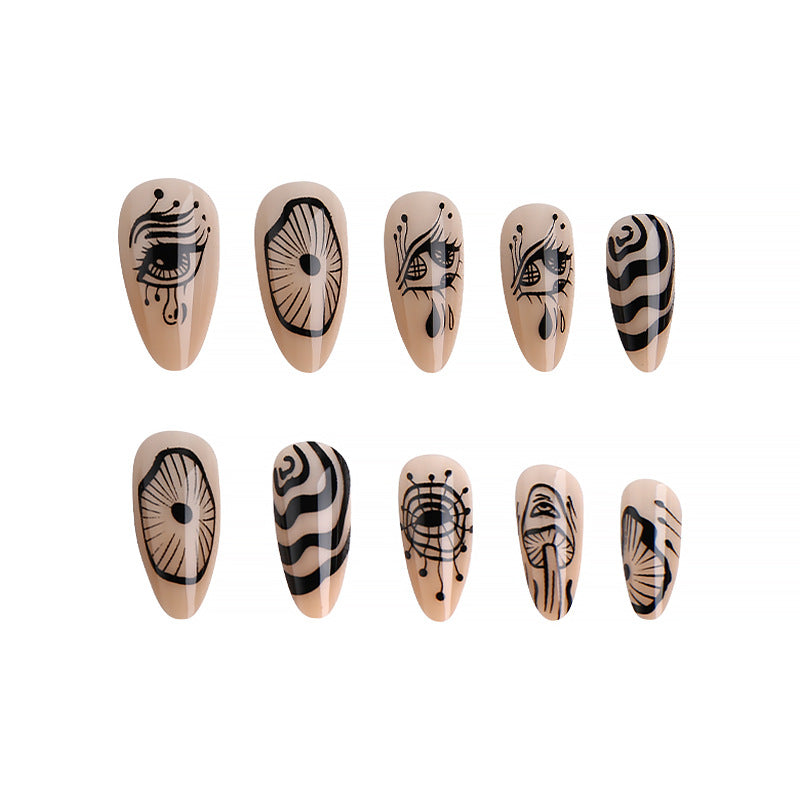 Artful nails with abstract design Bowlift