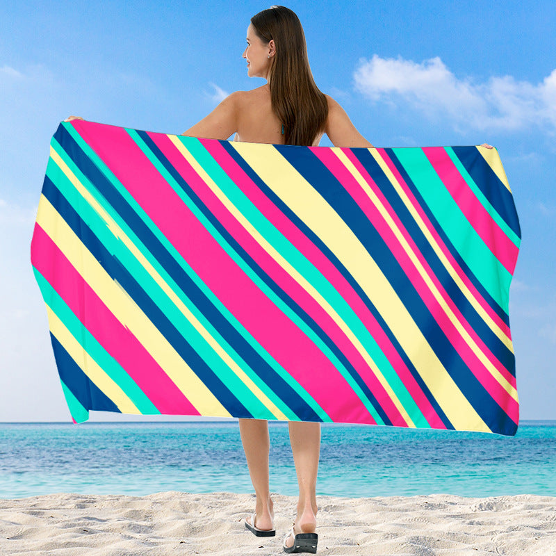 Beach towel with vibrant gradient color and stylish striped design Bowlift