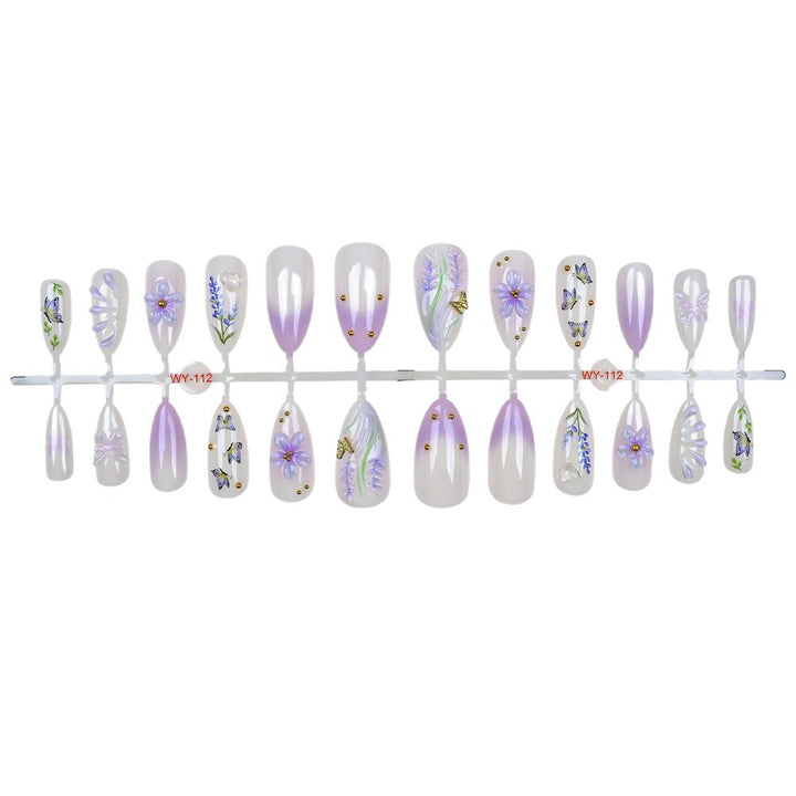 Elegant Floral Artwork Press-On Nails Bowlift