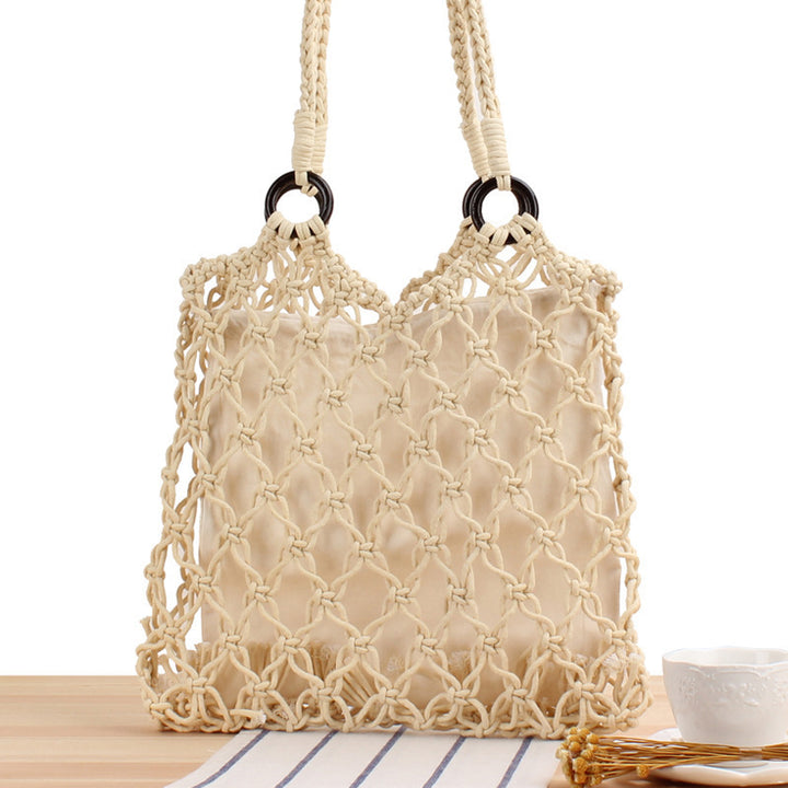 Fashionable Macrame Tote Bag Bowlift