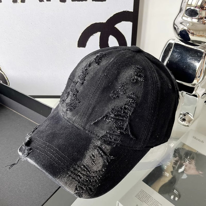Women's Distressed Vintage-Inspired Baseball Cap Bowlift