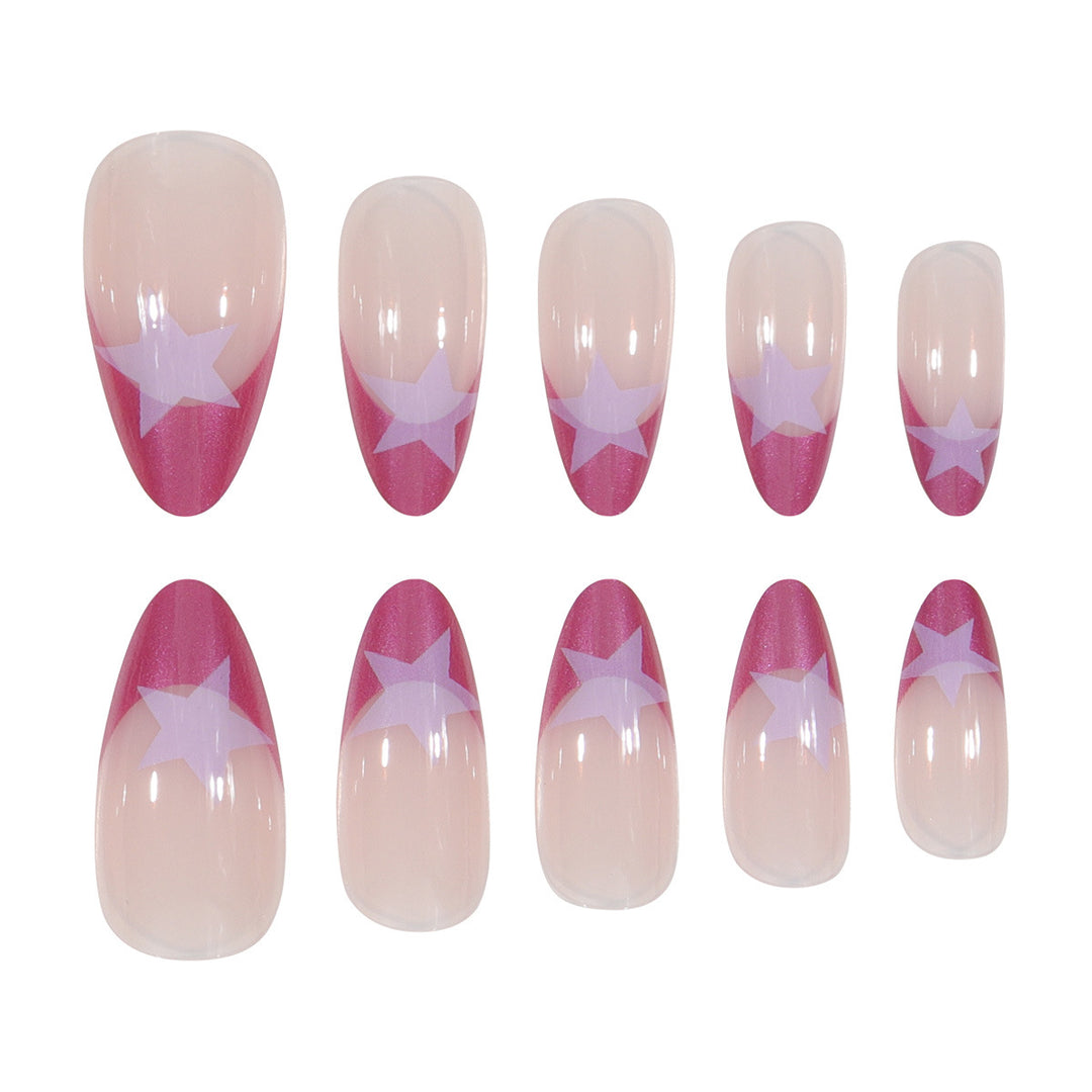 Star-Detail Stiletto Press-On Nails Bowlift