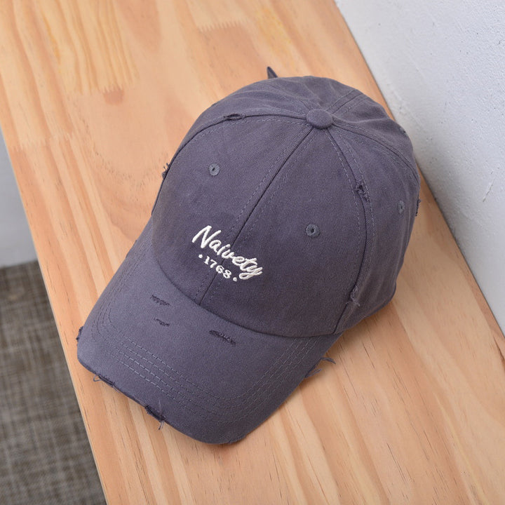 Men's Distressed Vintage Cotton Baseball Cap Bowlift