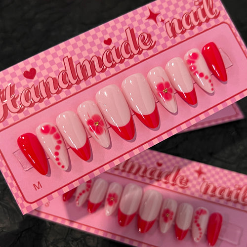 Artistic acrylic nails with floral design and trendy colors Bowlift