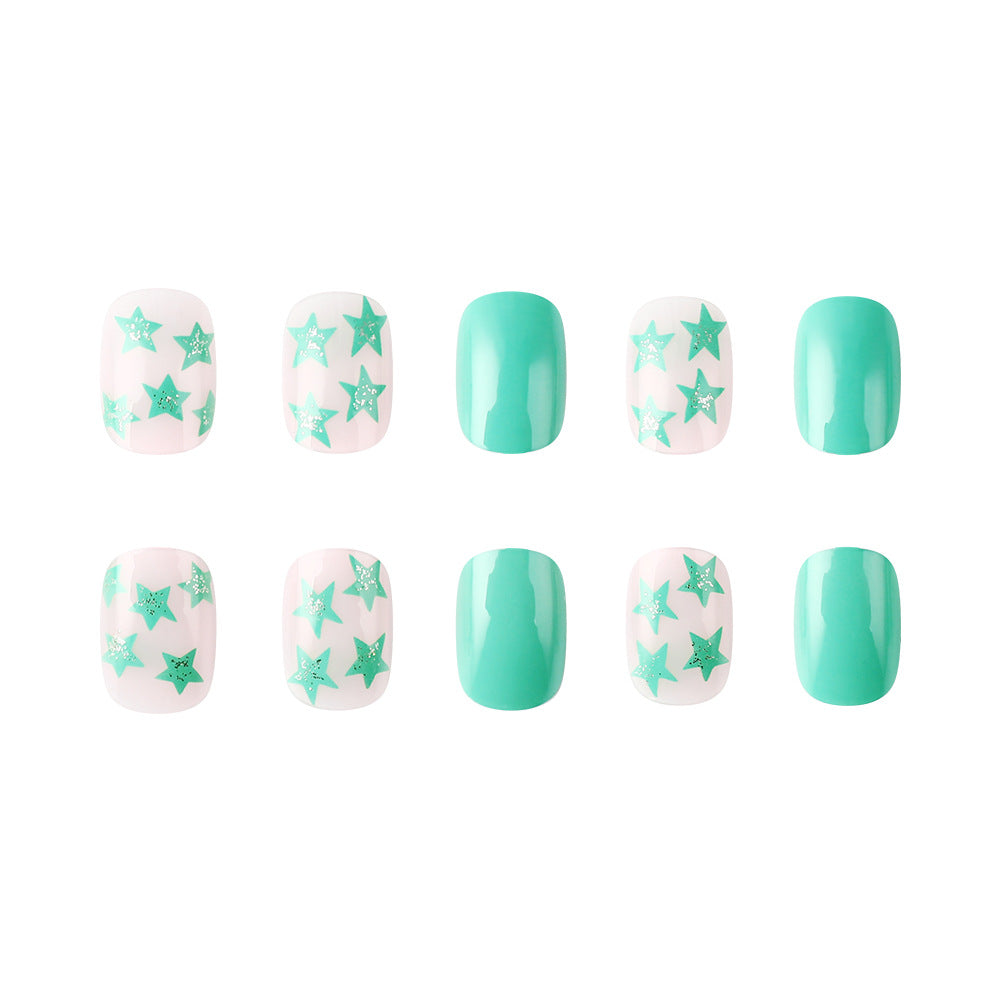 Star-Embellished Gel Nail Art Bowlift