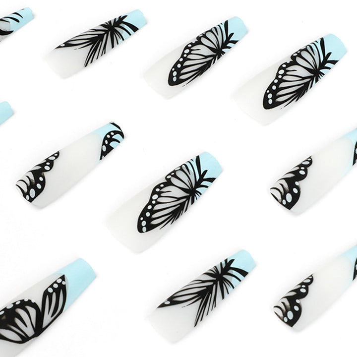 Artistic printed nails with butterfly design Bowlift