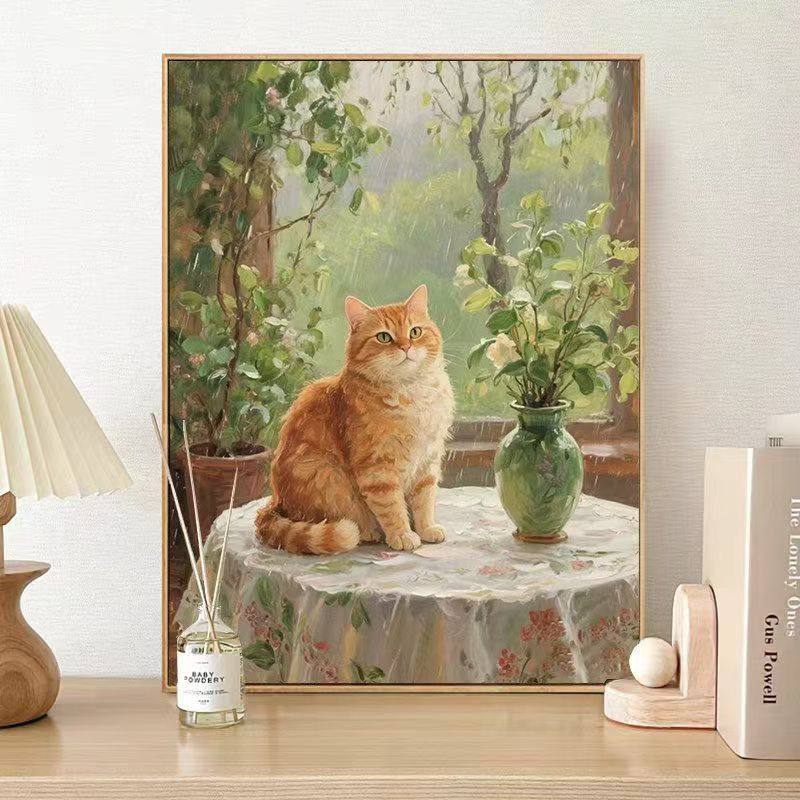 Cat-Themed Nature Wall Art Print Bowlift