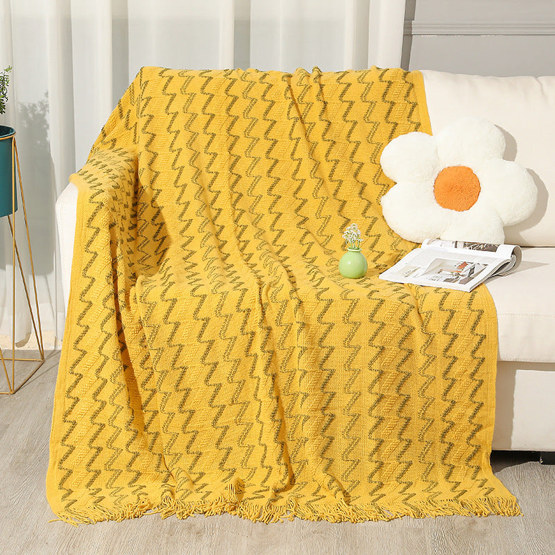 Women's Decorative Zigzag Knit Blanket Bowlift