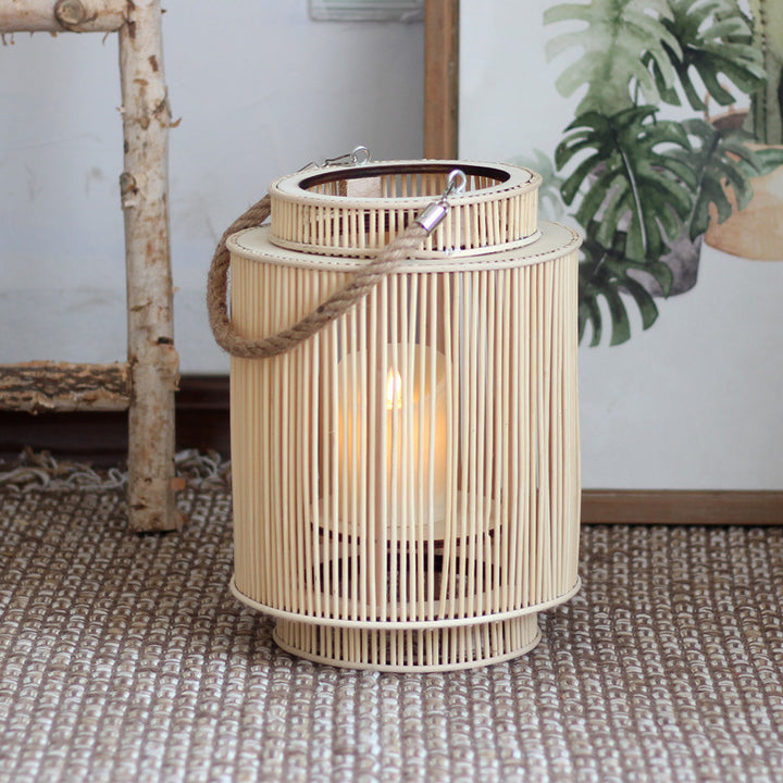 Decorative lantern made of woven material Bowlift