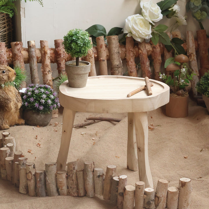 Modern wooden footstool Bowlift