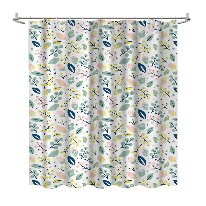 Floral Print Shower Curtain Bowlift