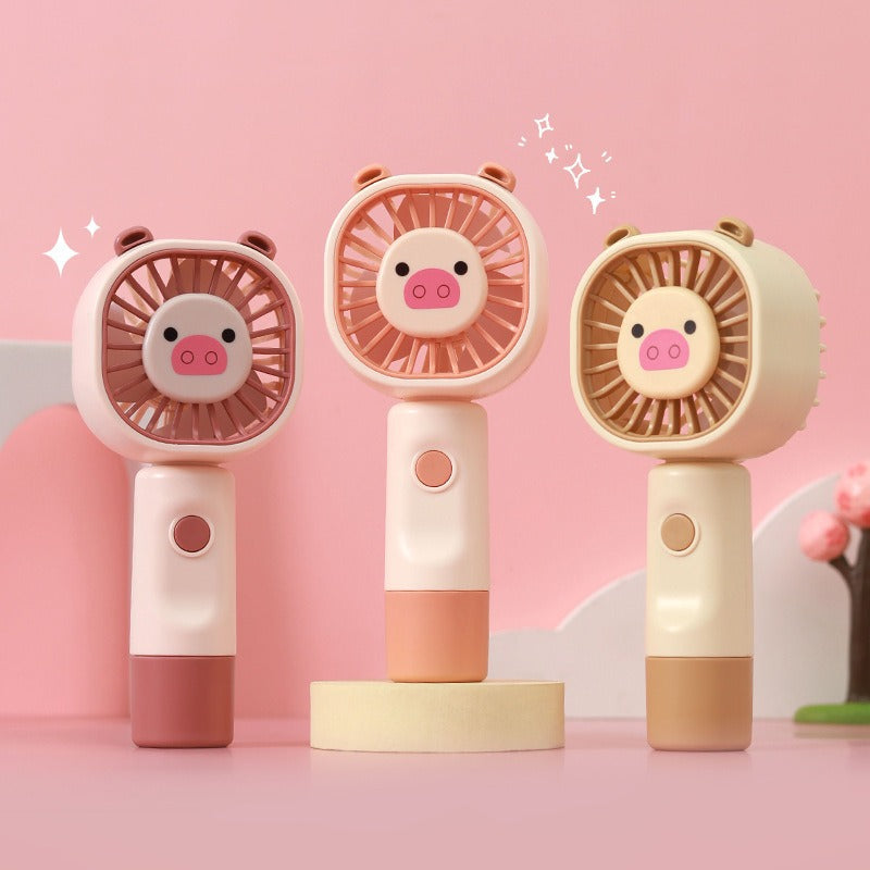 Unisex Portable Hand Fan in Cute Bear Pattern Bowlift