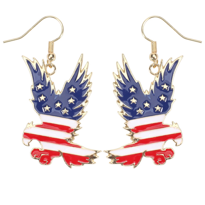 Women's filigree earrings in flag design with crystal stripes and enamel trim Bowlift