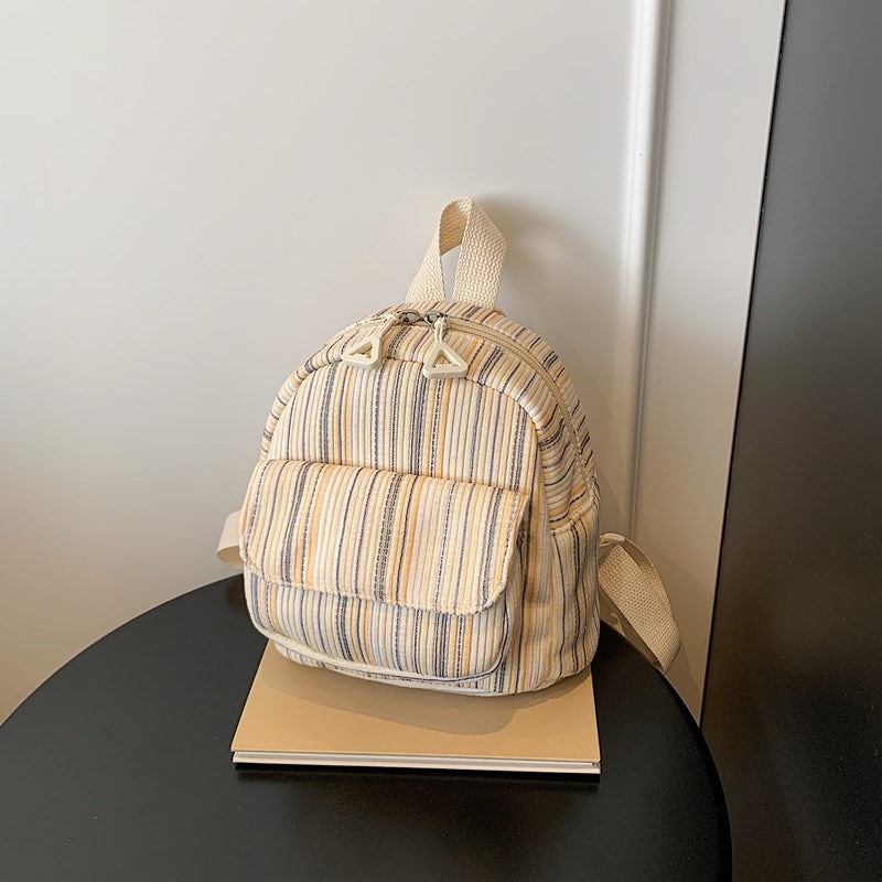 Compact Striped Mini Backpack