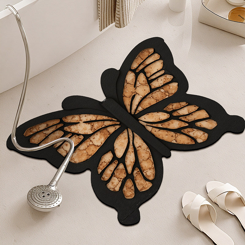 Butterfly Shaped Bathroom Rug Bowlift